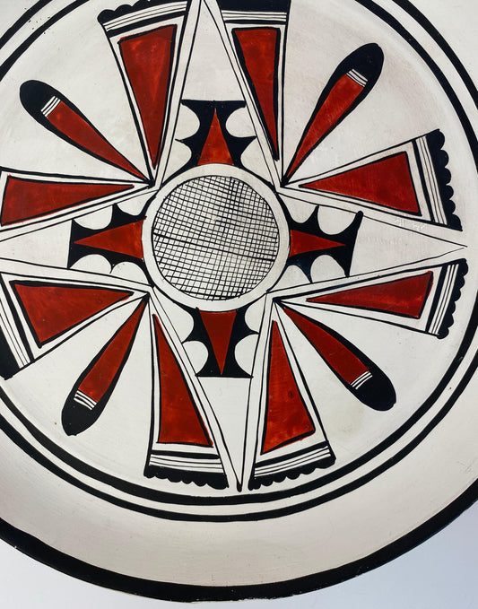 Vintage Hanging Ceramic Art Pottery Plate, Hopi Style Decorative Wall Dish — detail 2