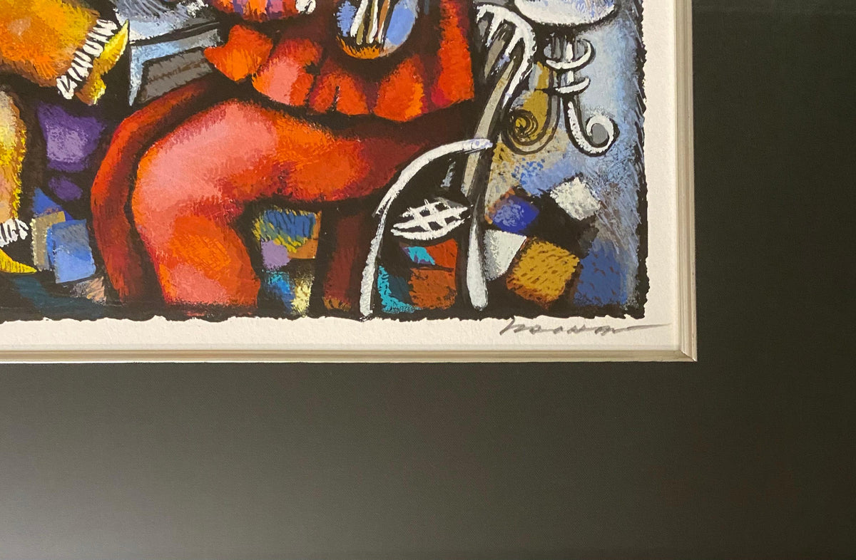 Michael Kachan Color Lithograph depicts Music and Happy Hour — detail 4