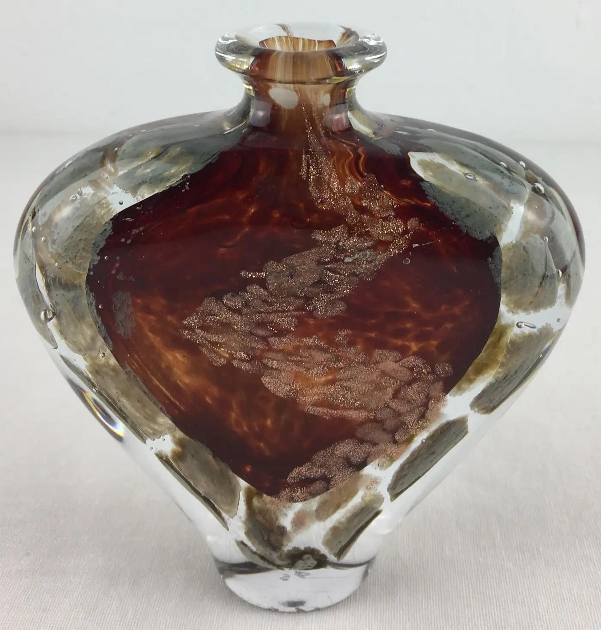 Biot Pottery Jean-Claude Novaro Style Art Glass Stem Vase Signed Michele Luzoro — detail 8