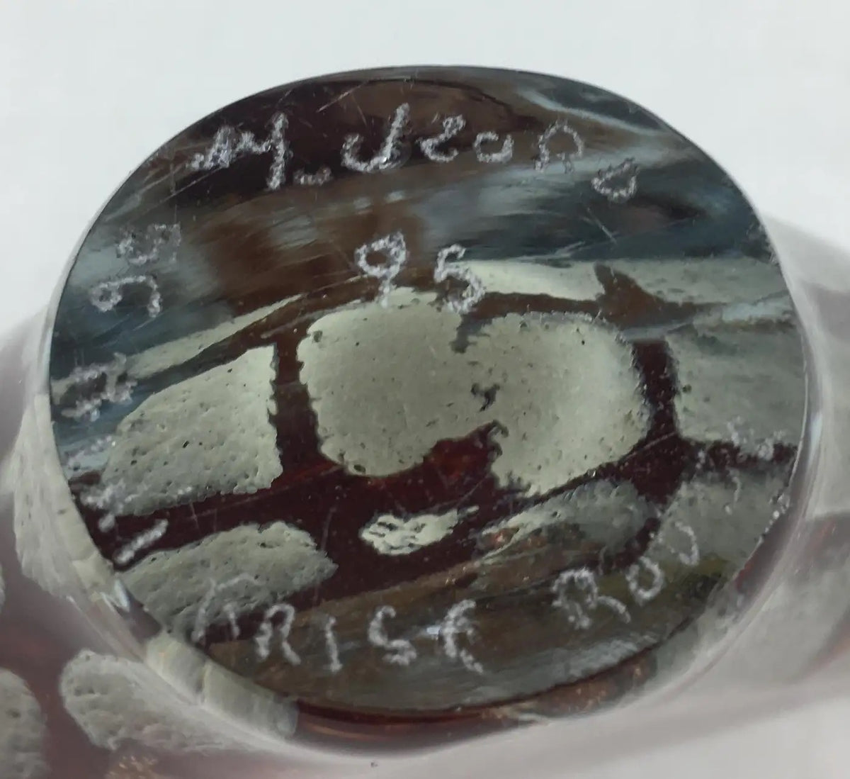 Biot Pottery Jean-Claude Novaro Style Art Glass Stem Vase Signed Michele Luzoro — detail 4