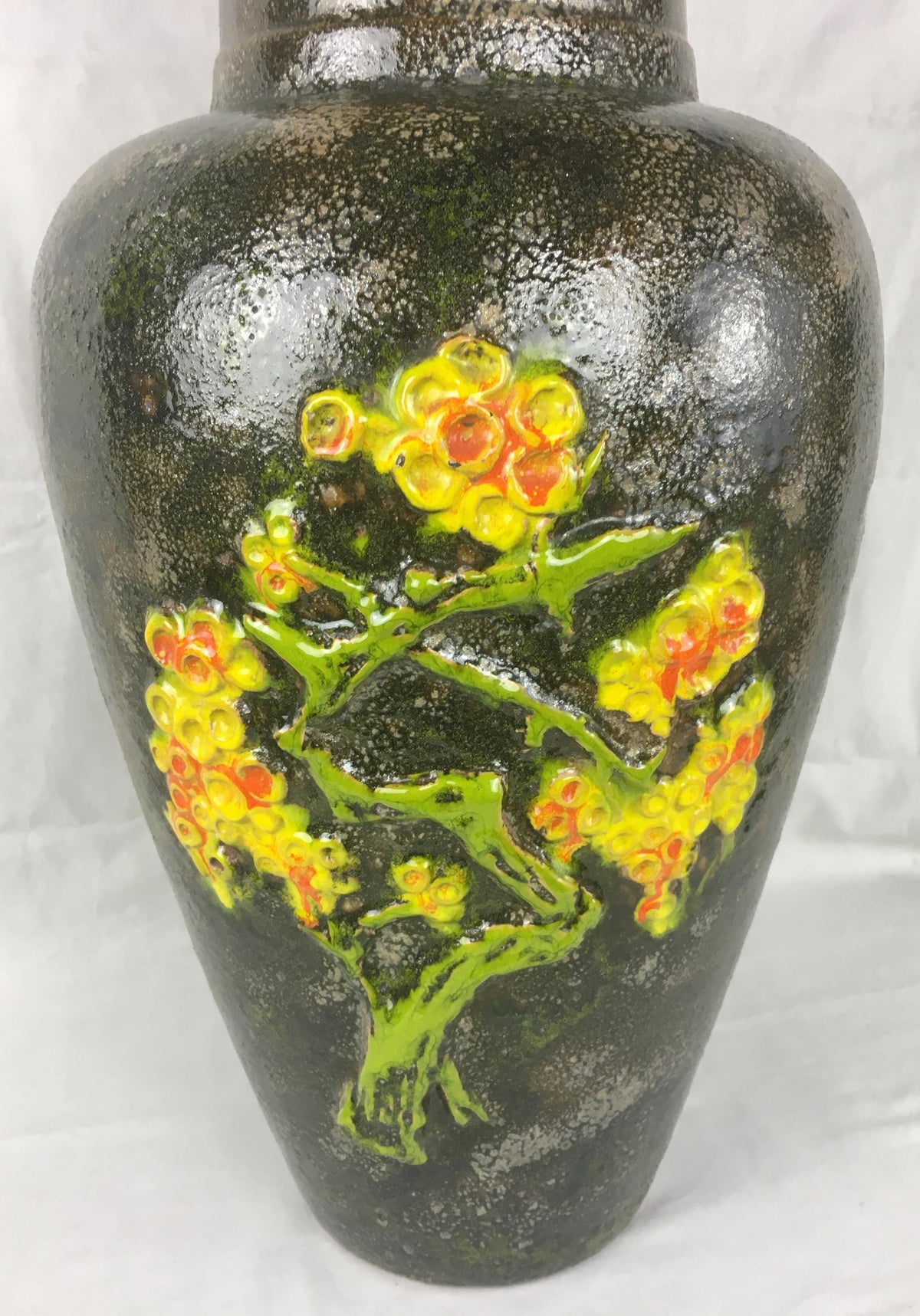 Large Mid Century West Germany Ceramic Vase or Centerpiece — detail 2