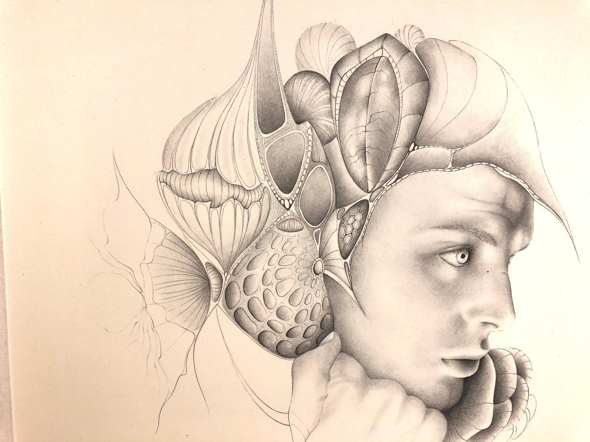 Dali Inspired French Surrealist Drawing by Gerald Moreno, Signed — detail 4