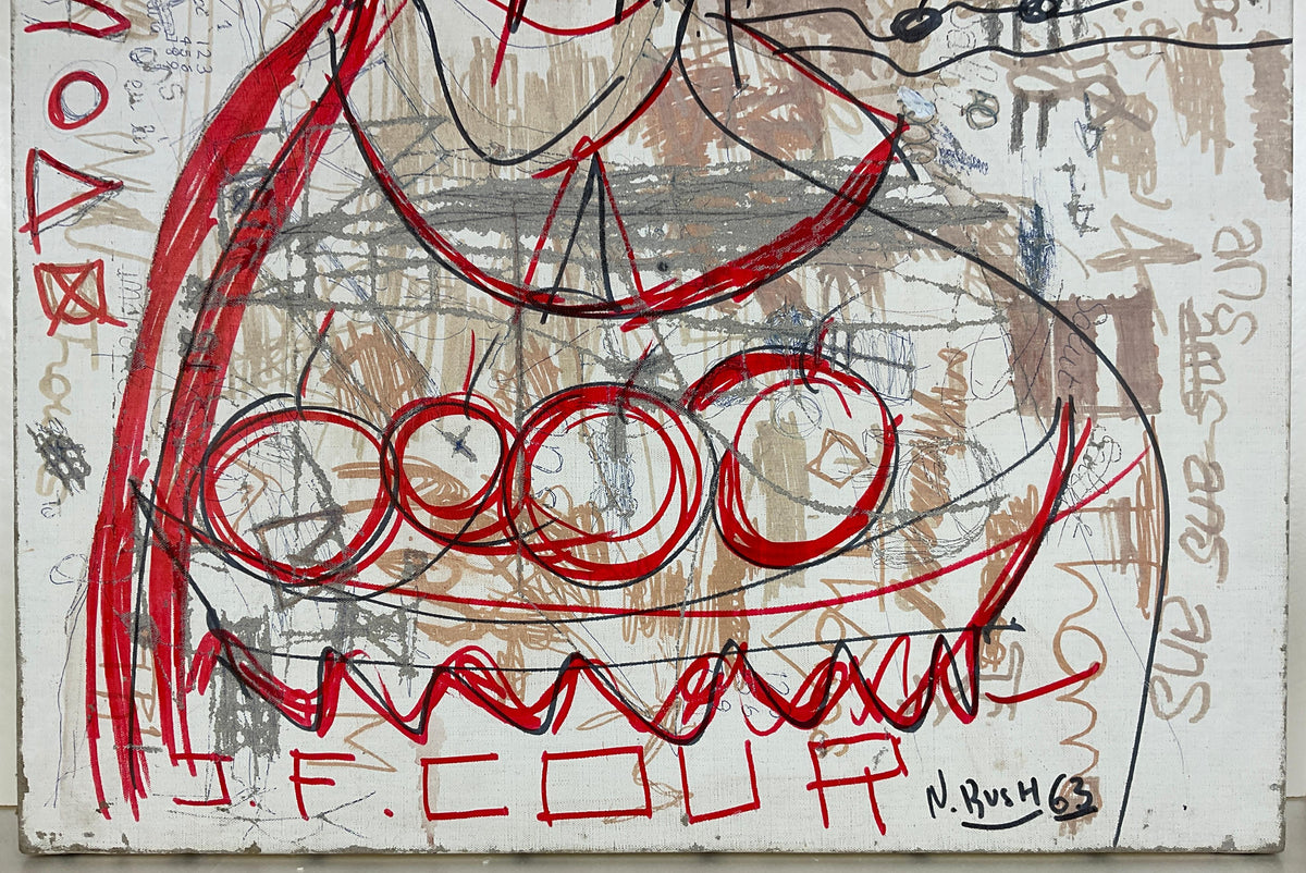 Modern Painting Depicting Liberty Titled "Krach" by Nico Rush — detail 3