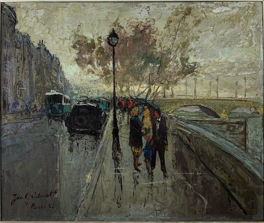 Paris Cityscape Oil Painting by Jan Gridmall, French Oil Painting — detail 2