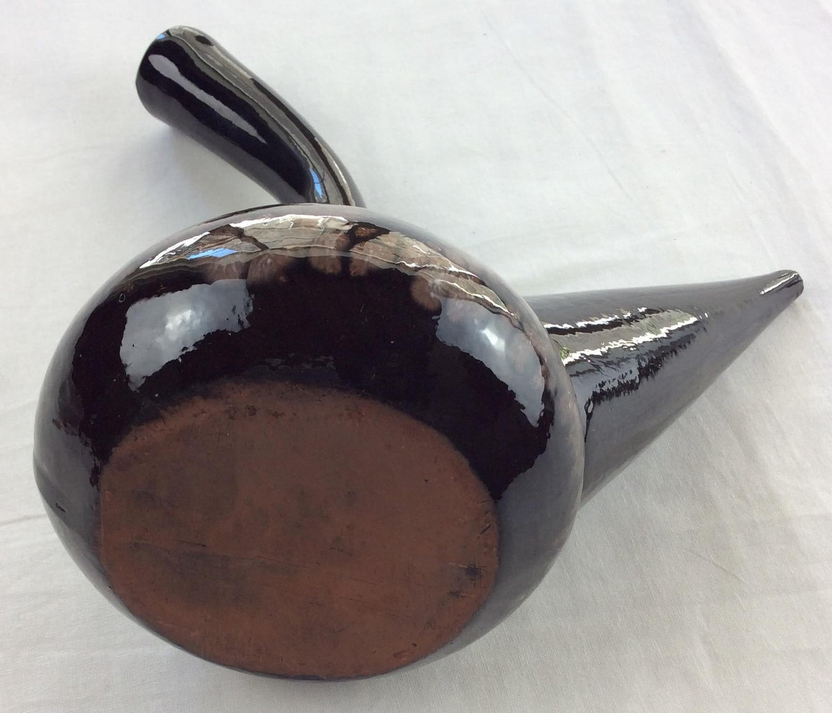 Stunning Midcentury Oil Vessel from Perpignan France, Brown and Black — detail 4