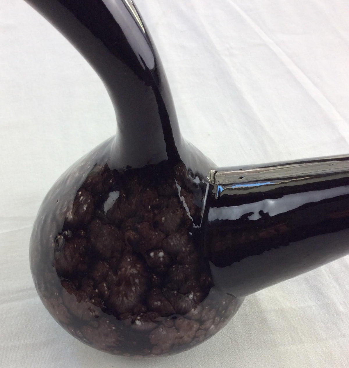 Stunning Midcentury Oil Vessel from Perpignan France, Brown and Black — detail 7