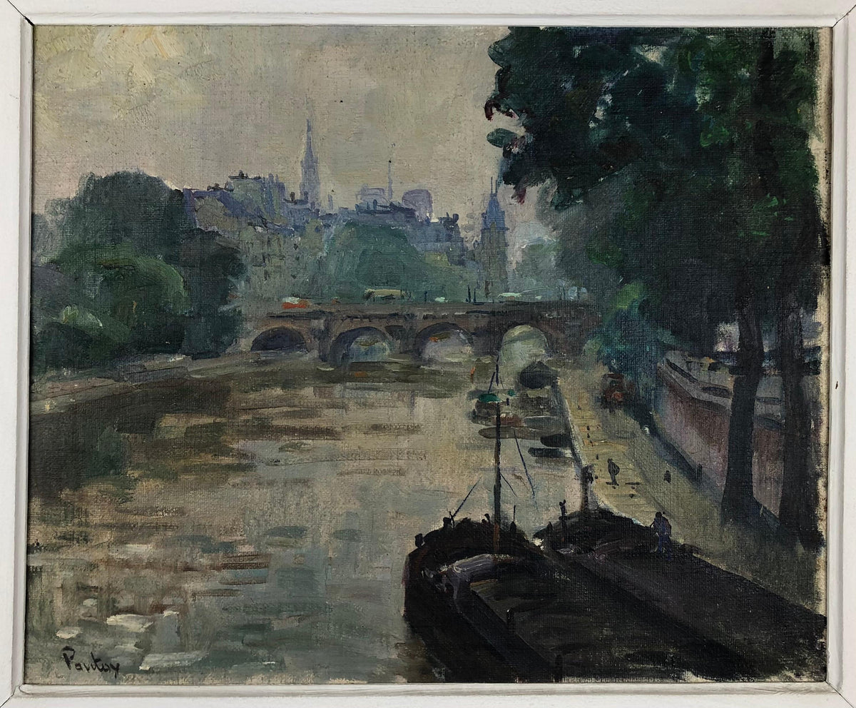 Collectible Rare Original Oil on Canvas Painting by Henri Pontoy, Paris France — detail 2