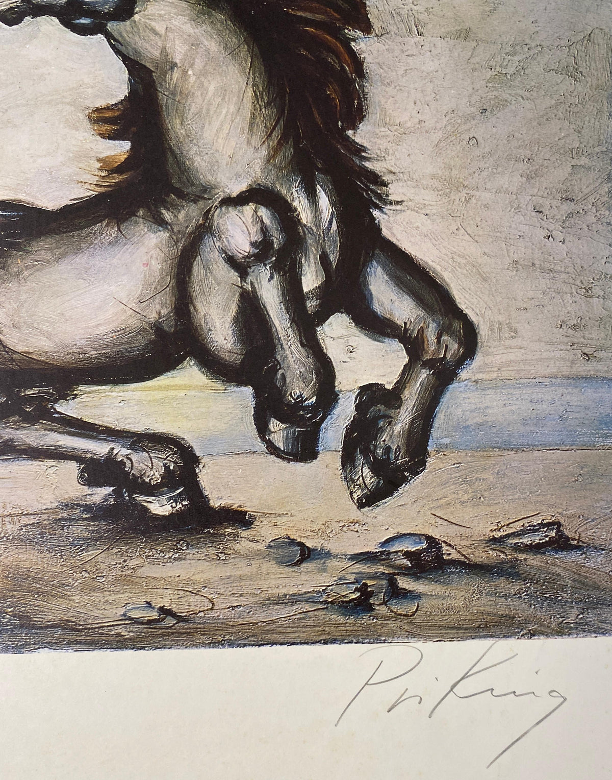 Franz Priking Fantastic Horse Lithograph, Hand Signed — detail 3