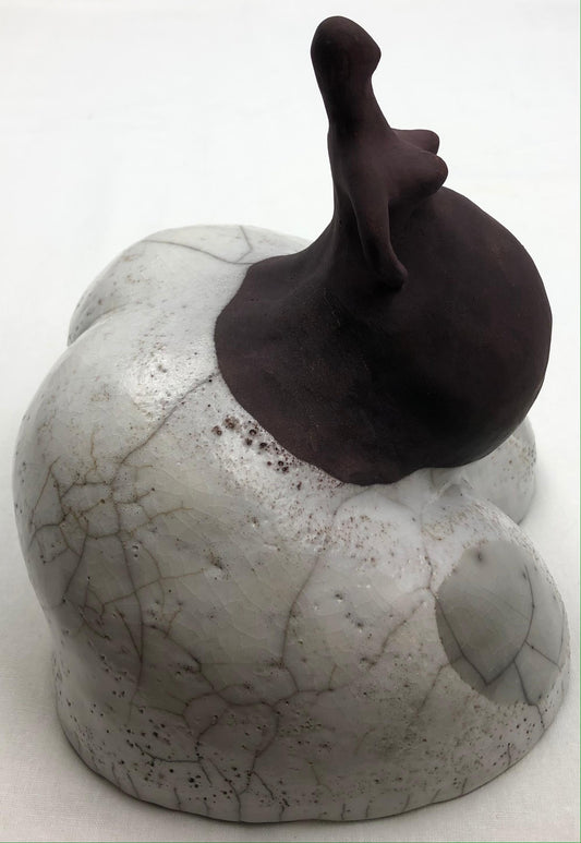 Raku Fired Ceramic Sculpture Nude Woman — detail 2