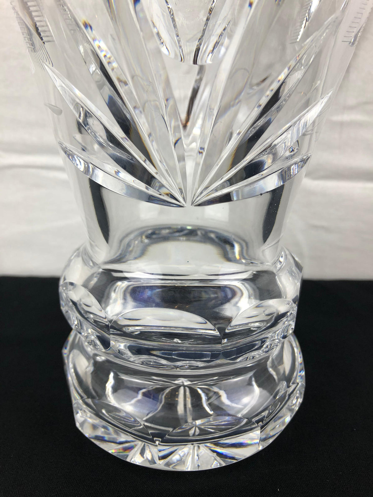 Contemporary French Hand Cut Crystal Vase — detail 5