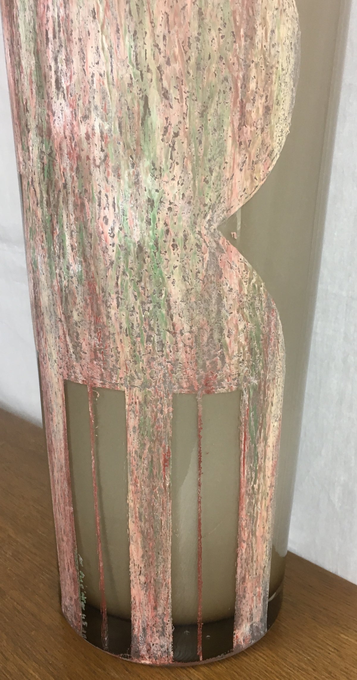 Art Deco Cubist Glass Floor Vase by Anatole Riecke, from La Coupole Brasserie — detail 12