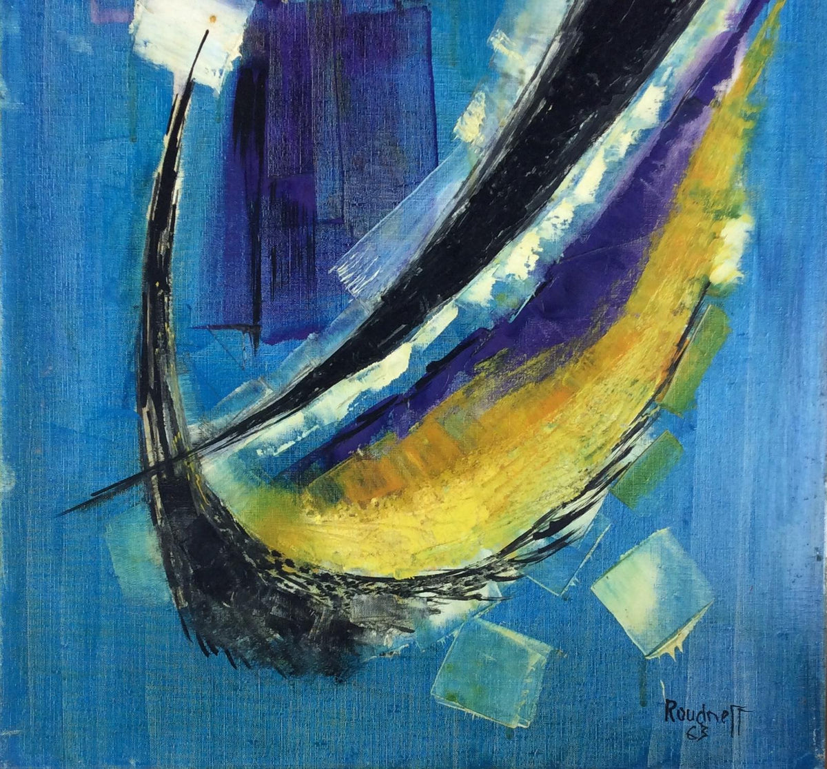 Original 20th Century Figurative Painting by French Artist Roudneff, Dated 1963 — detail 3
