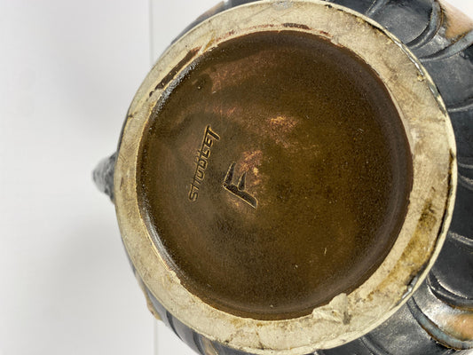 Art Deco Style Ceramic Vase, Early 20th Century Art Pottery Vessel by S. Hublet — detail 2