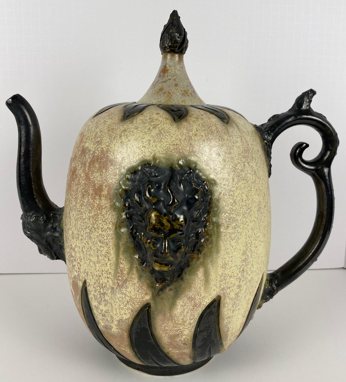 Art Deco Style Ceramic Vase, Early 20th Century Art Pottery Vessel by S. Hublet — detail 5