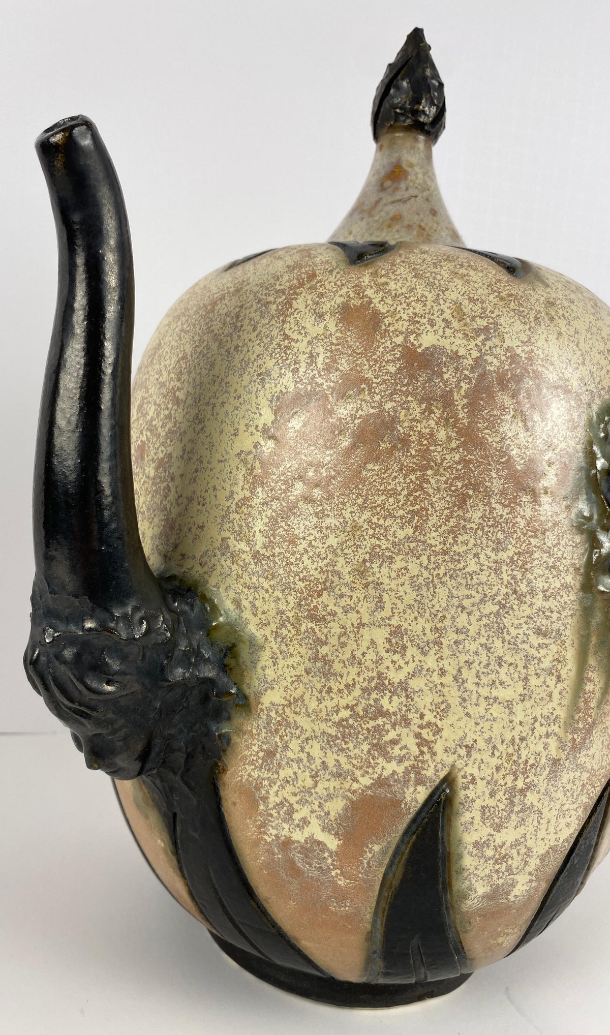 Art Deco Style Ceramic Vase, Early 20th Century Art Pottery Vessel by S. Hublet — detail 6