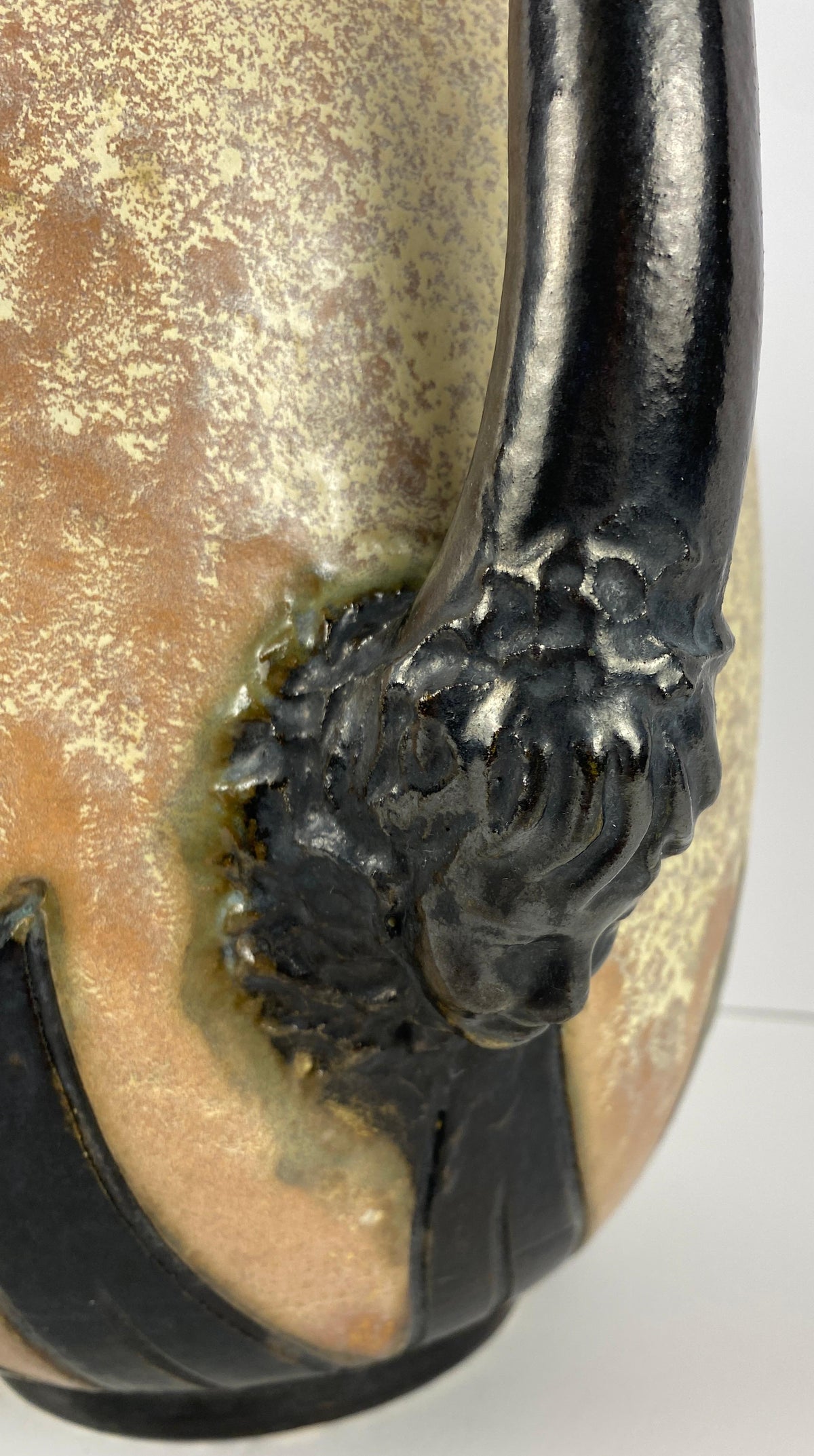 Art Deco Style Ceramic Vase, Early 20th Century Art Pottery Vessel by S. Hublet — detail 9