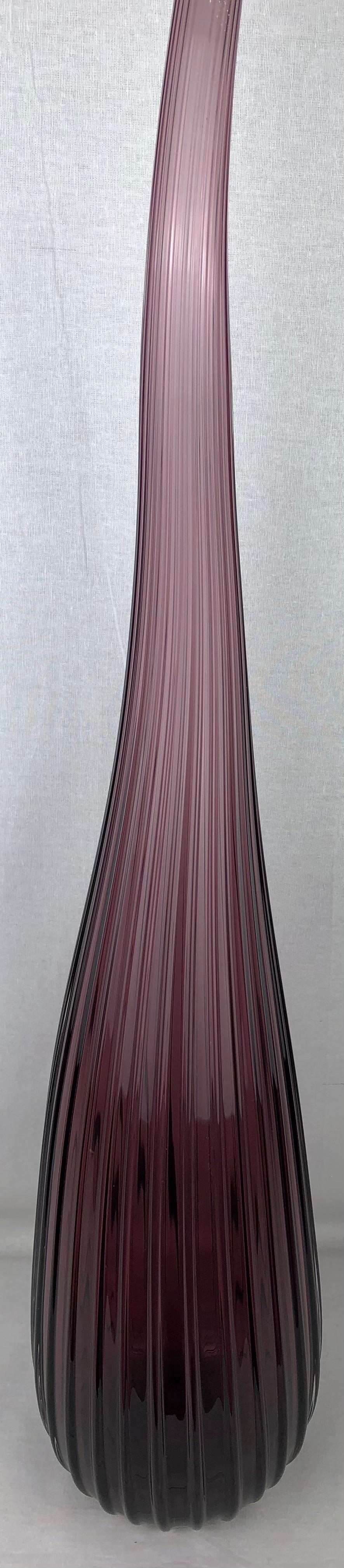 Large Salviati Murano Aria Vase in Amethyst Glass Mouth Blown — detail 3