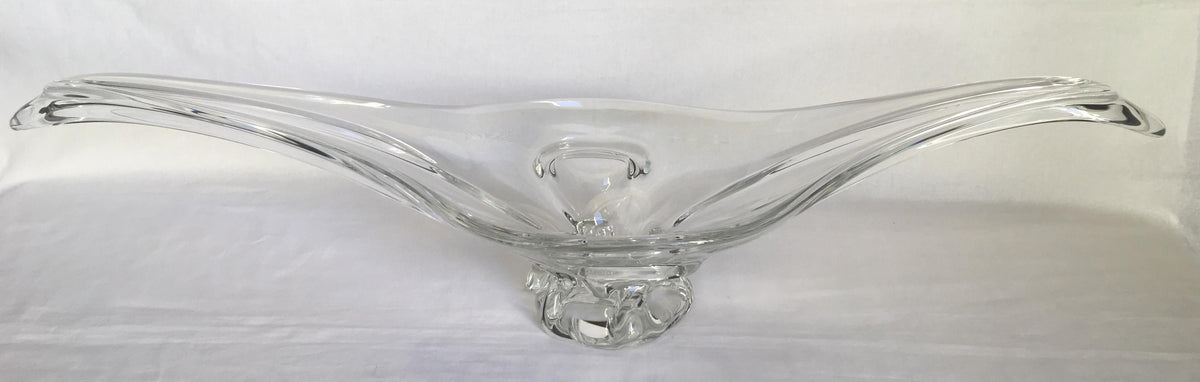 Sevres French Clear Crystal Sculptural Art Glass Centerpiece, Signed — detail 7
