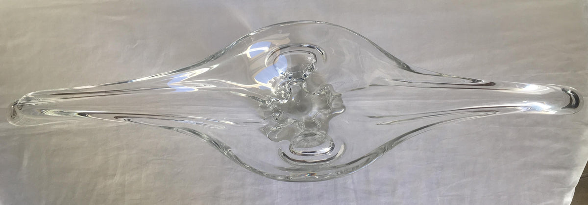 Sevres French Clear Crystal Sculptural Art Glass Centerpiece, Signed — detail 9