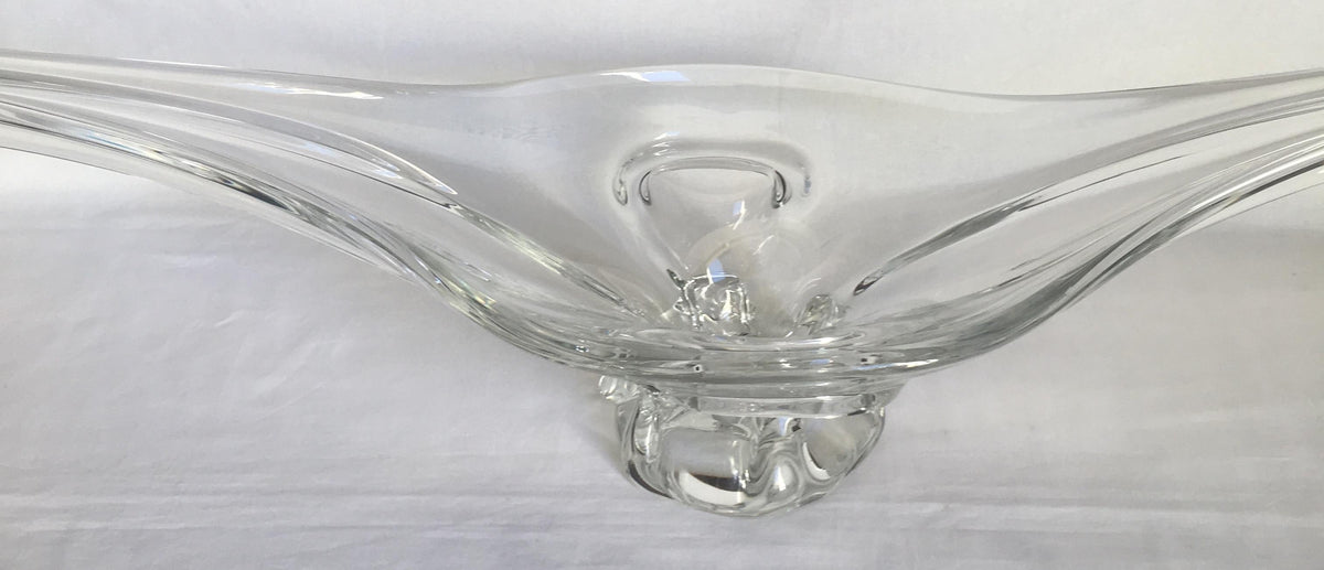 Sevres French Clear Crystal Sculptural Art Glass Centerpiece, Signed — detail 11