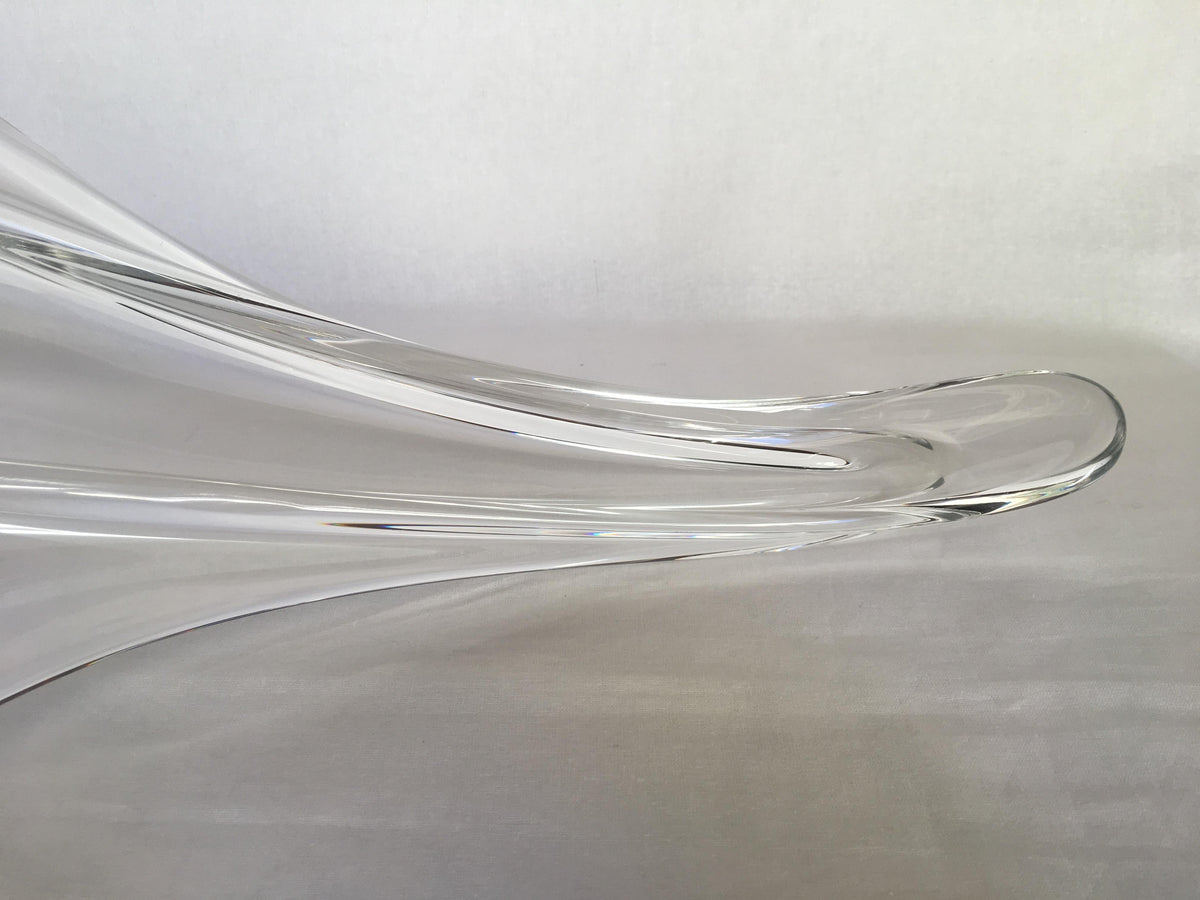 Sevres French Clear Crystal Sculptural Art Glass Centerpiece, Signed — detail 12