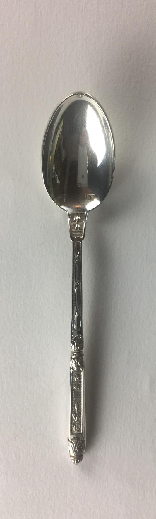French Sterling Silver Spoons Set of 12, Antique Tea, Coffee or Dessert Spoons — detail 2