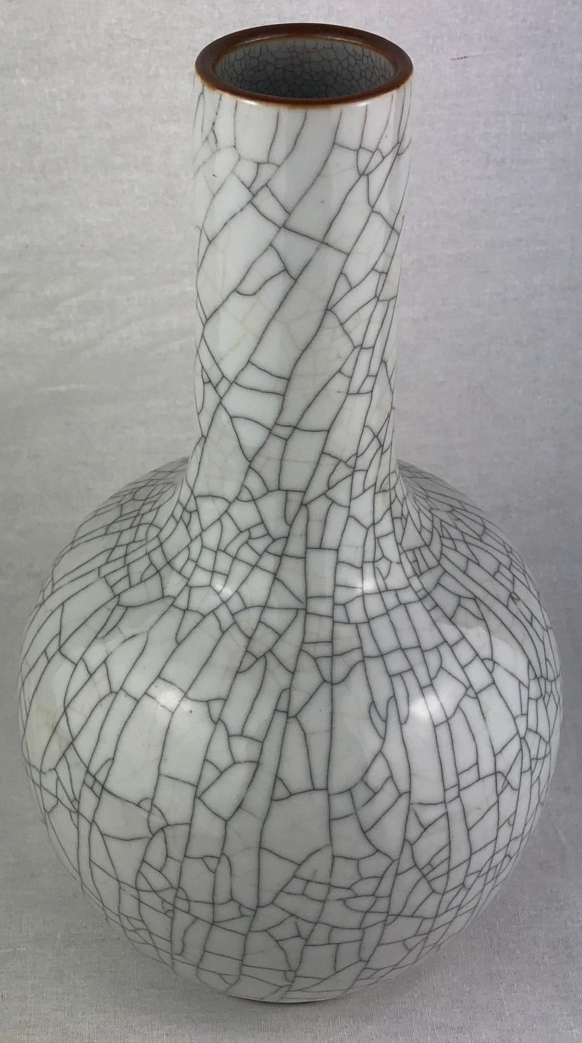 Saint Clement Style Crackle Finish Ceramic Vase — detail 3