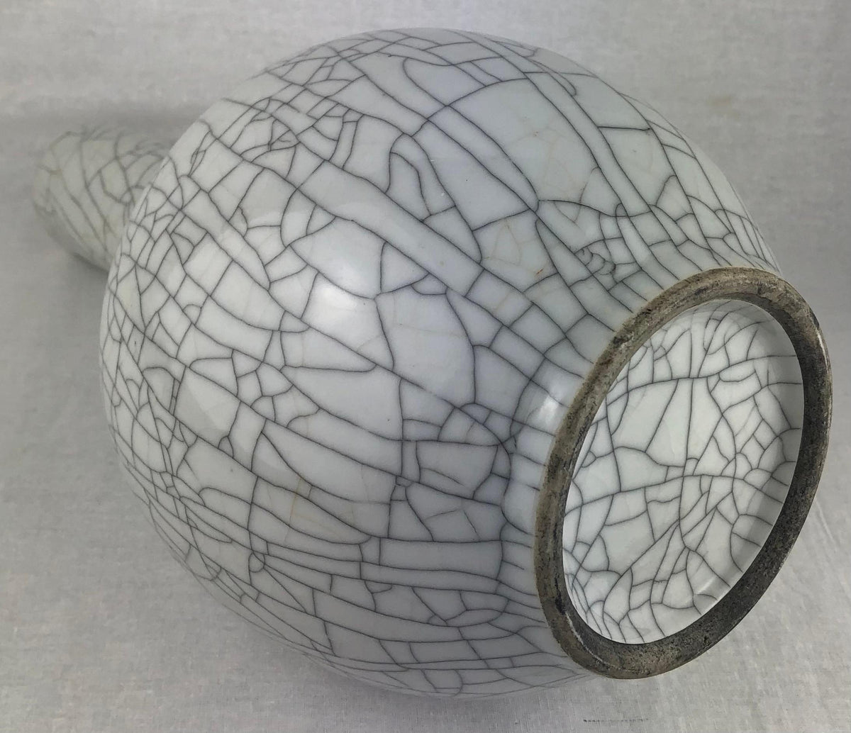 Saint Clement Style Crackle Finish Ceramic Vase — detail 5