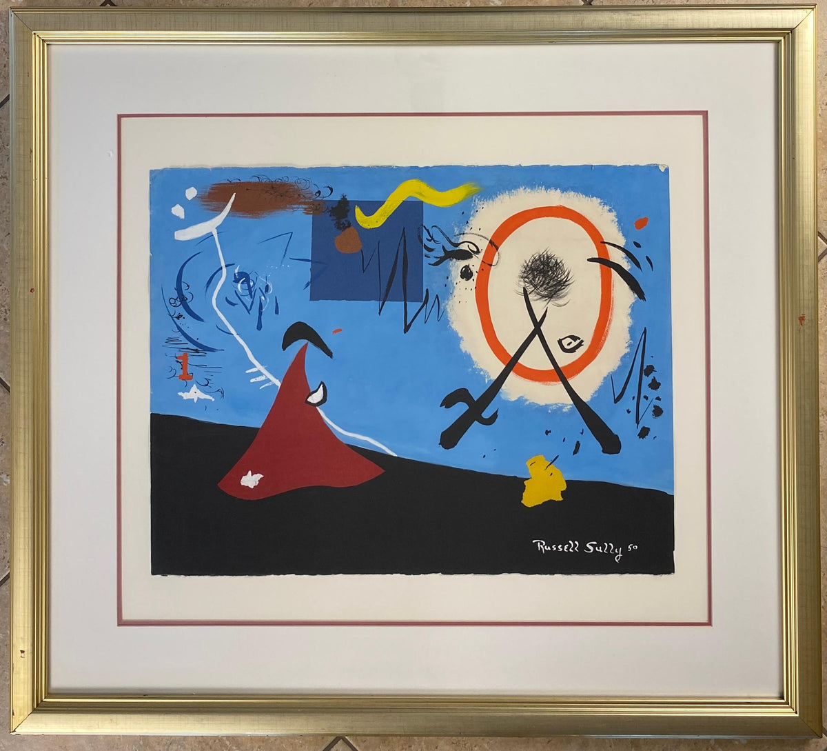 Joan Miro Style Abstract Painting — detail 6
