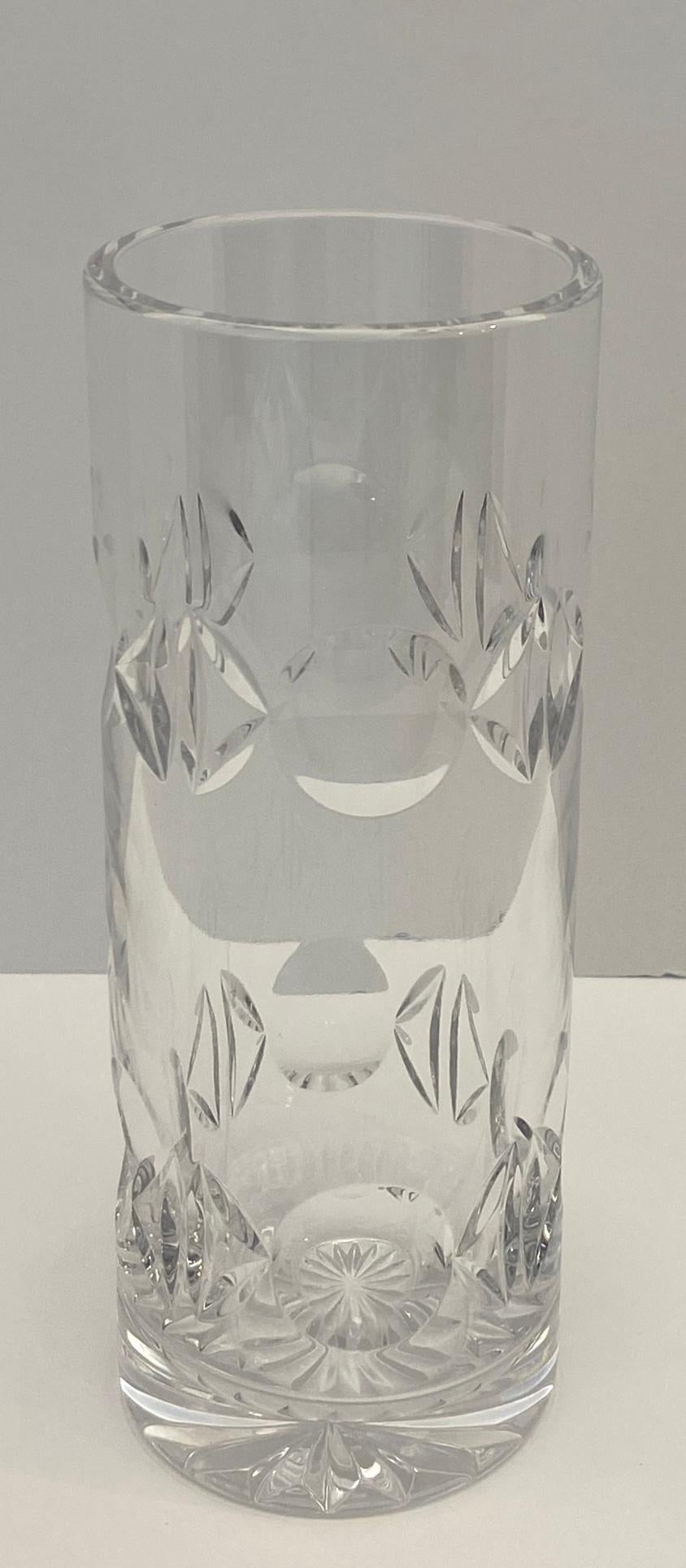 Tiffany & Co. Hand-Cut Crystal Vase, Modern Decorative Glass, 8" H — detail 2