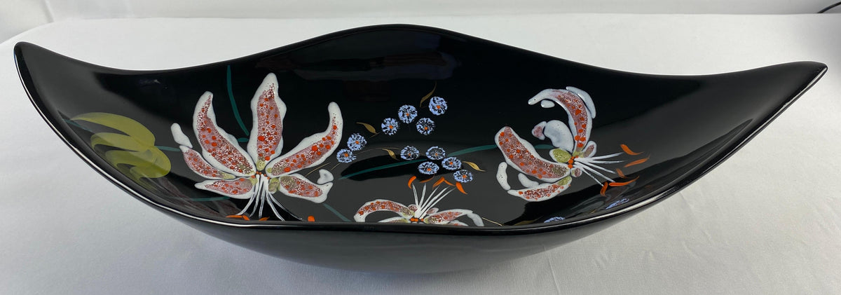 Longwy French Mid-Century Glazed Ceramic Bowl — detail 2