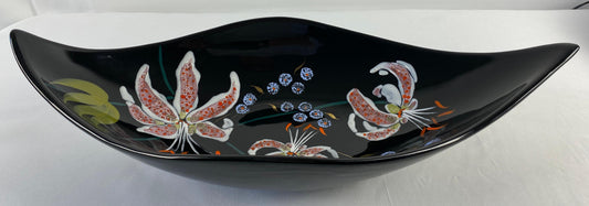 Longwy French Mid-Century Glazed Ceramic Bowl — detail 2