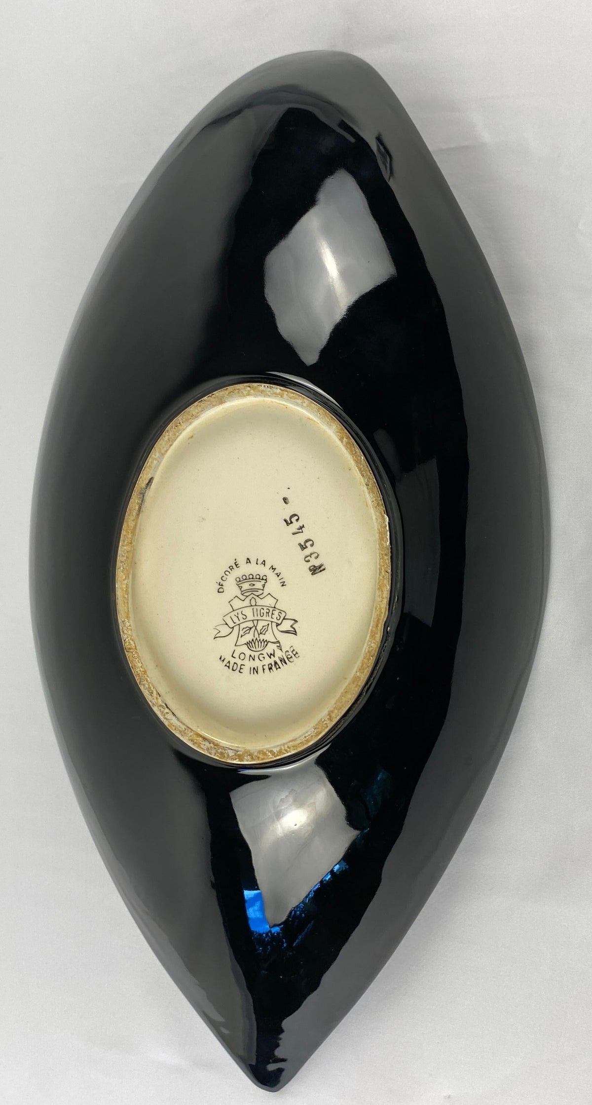 Longwy French Mid-Century Glazed Ceramic Bowl — detail 3