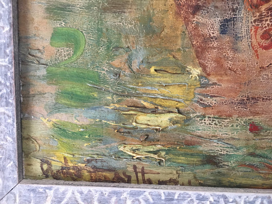 French Post Impressionist Landscape Painting, Signed — detail 2