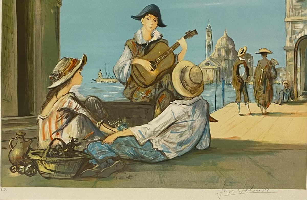 Impressionist Color Lithograph Venice Italy, Color Artist Proof by Jay Lalande — detail 5