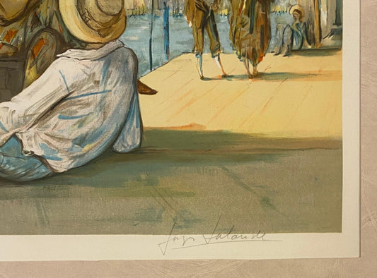 Impressionist Color Lithograph Venice Italy, Color Artist Proof by Jay Lalande — detail 2