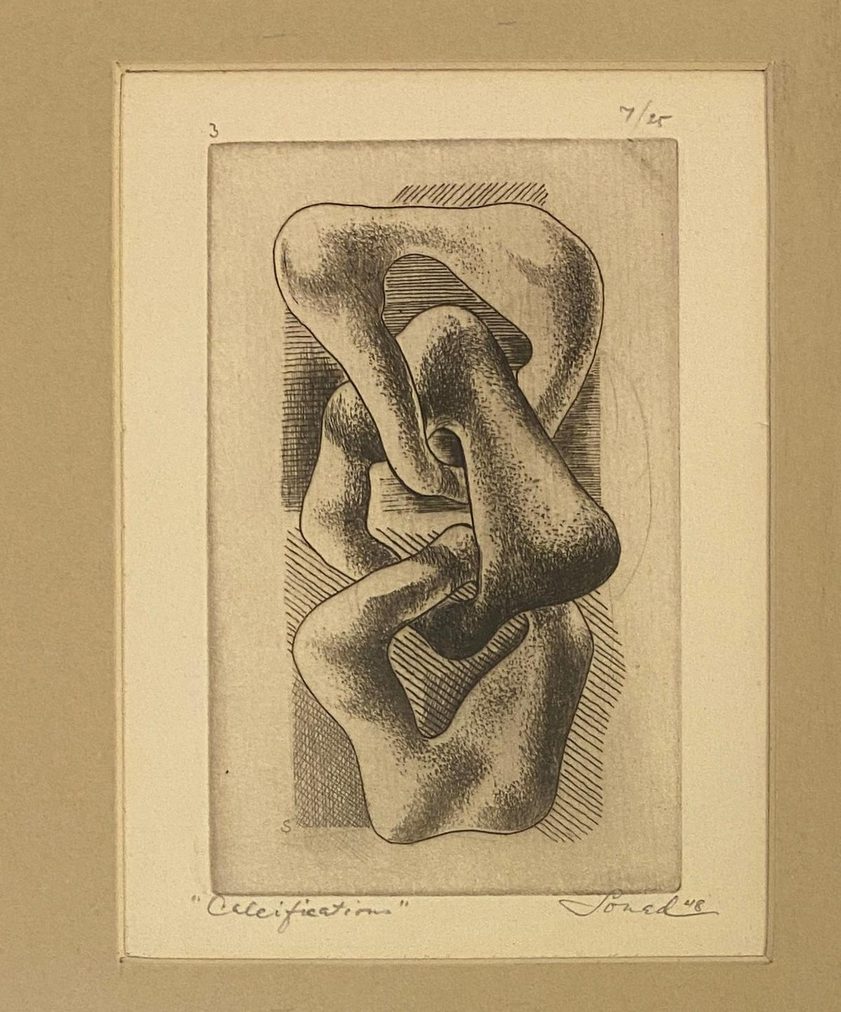 Warren Soned Aquatint Titled "Calcification" — detail 4