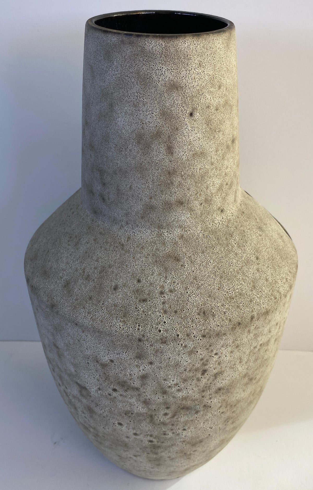 Large Mid-Century Modern West German Ceramic Vase, Abstract with Handle — detail 6
