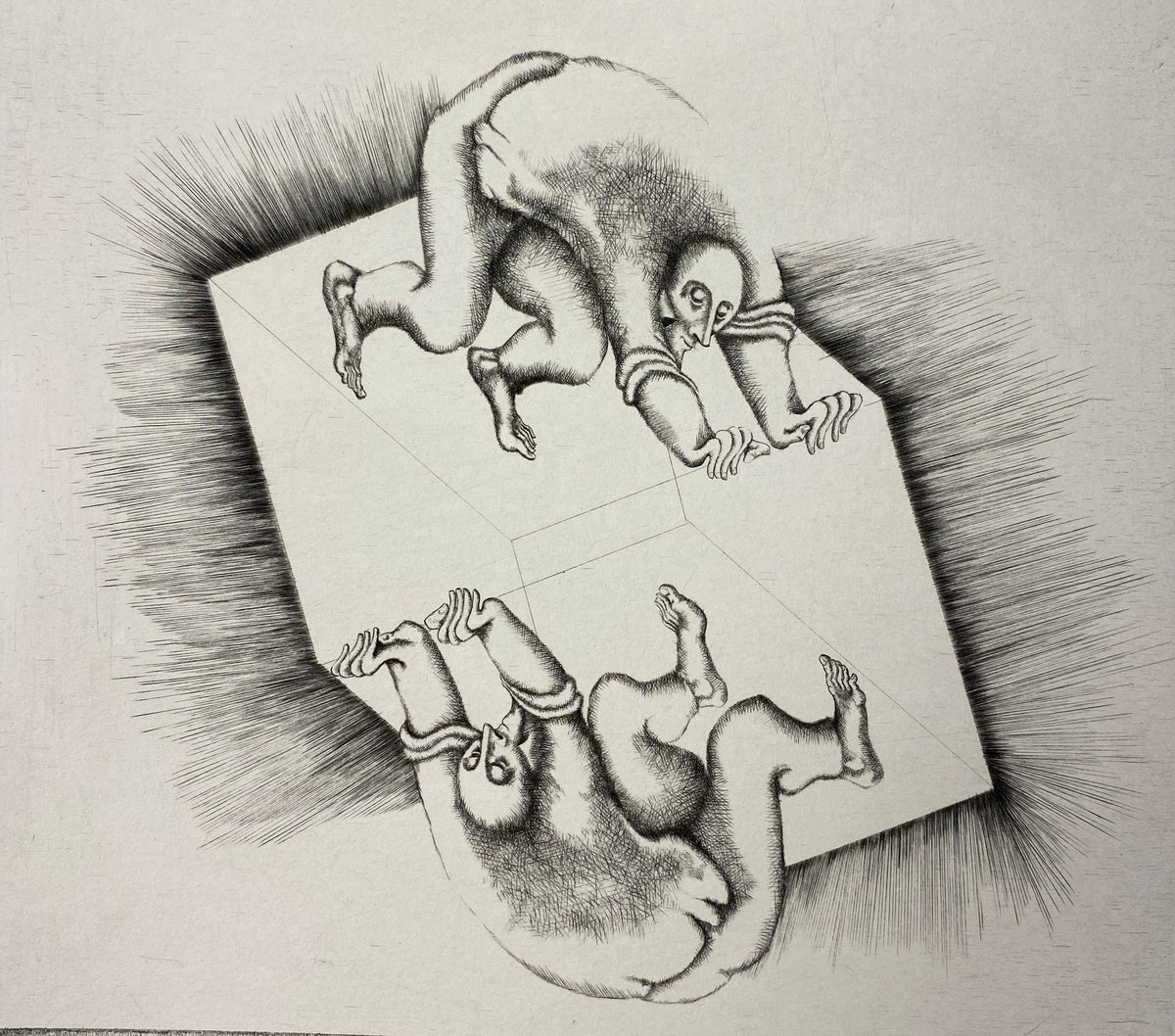 Yves Jobert Surrealist B/W Engraving Print, Numbered and Pencil Signed — detail 4