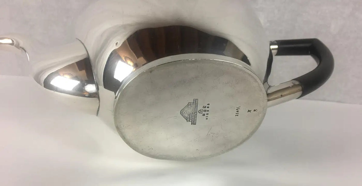French Art Deco Silver Plated Tea Service 3 Pieces — detail 2