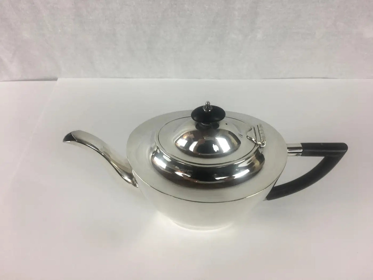 French Art Deco Silver Plated Tea Service 3 Pieces — detail 4