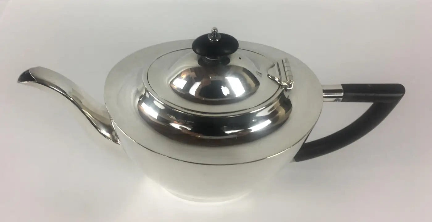 French Art Deco Silver Plated Tea Service 3 Pieces — detail 7