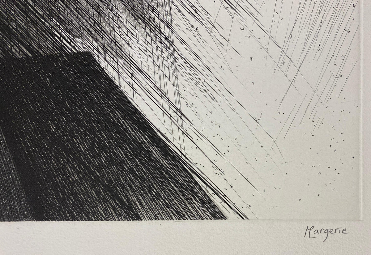 Original Limited Edition Lithograph signed Margerie, Black and White Modern Art — detail 4