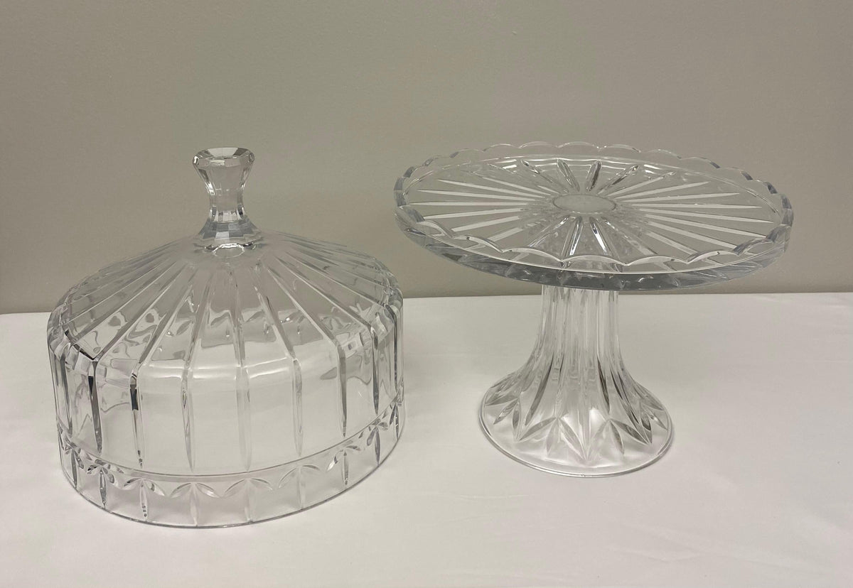 Cut Crystal Cake Patisserie Stand with Cover — detail 3
