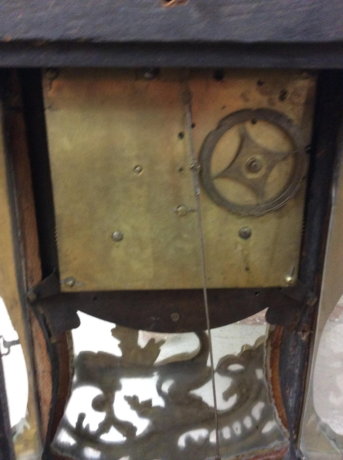 Large 18th Century French Louis XV Period Cartel Wall Clock Signed A. Gosselin — detail 9