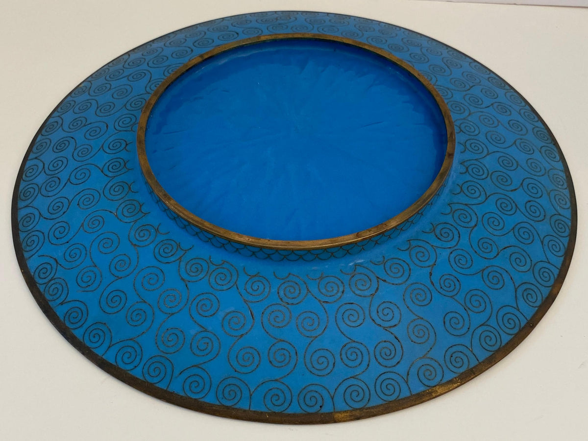 Antique Japanese Meiji Cloissoné Charger Plate — detail 3