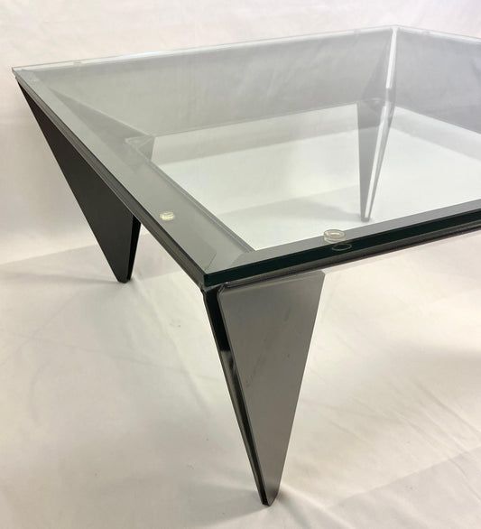 Vintage Steel and Glass Coffee Table manner of Elaine Cohen designs for DIA — detail 2