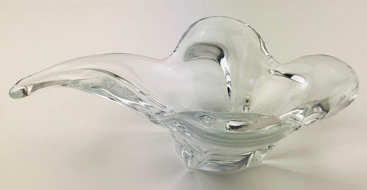 Clear Crystal Mustard Dish or Appetizer Bowl, Signed — detail 3