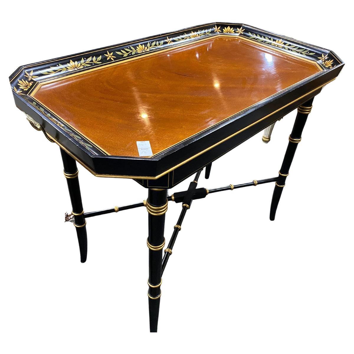 Wooden Tray Table Bamboo Style Legs — detail 2