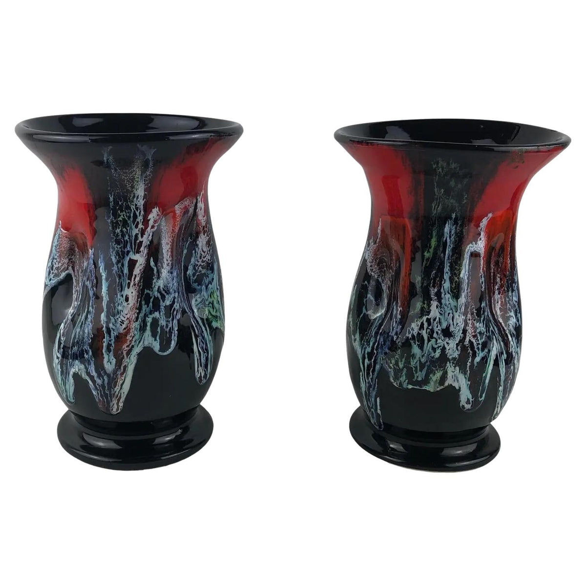 Vallauris Pair of French Mid-Century Ceramic Vases, Manner of Charles Cart